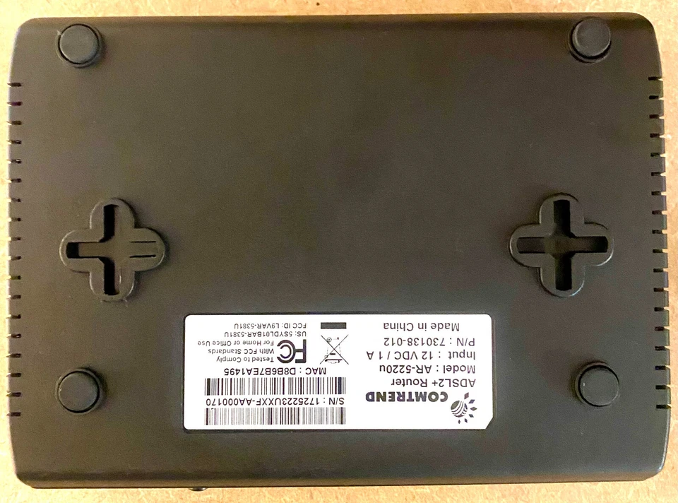 Comtrend AR-5220u ADSL2+ Router (Black) - Image 4 of 4