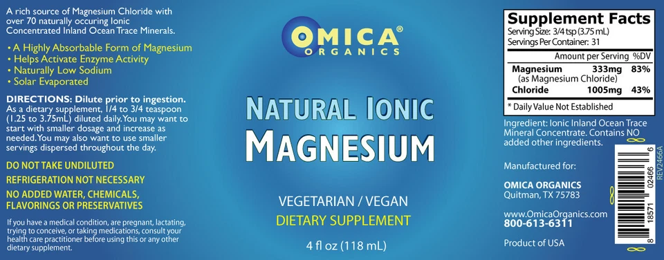 Magnesio iónico natural (4 fl oz) Foto 2 de 2