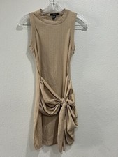 Forever 21 Sleeveless Bodycon Ruched Tie Waist Mini Dress Sz medium