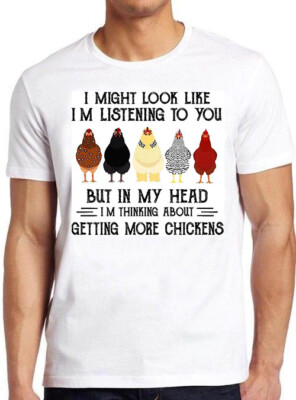 T-Shirt I Might Look Like Listening Chickens Meme lustig Gamer Geschenk M564