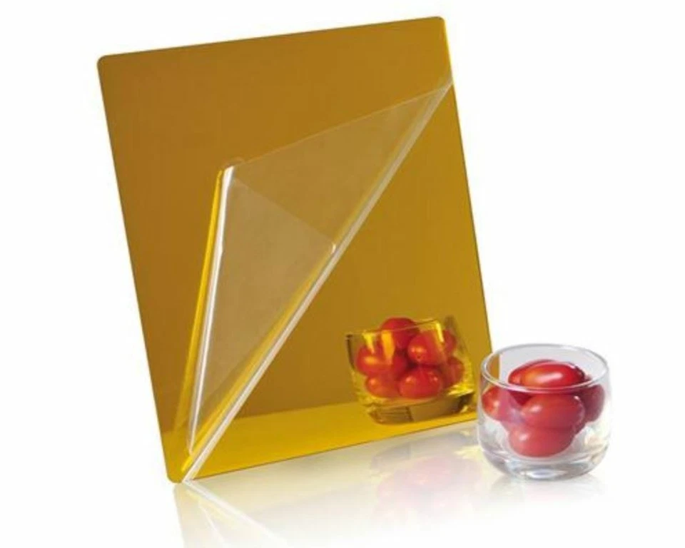 "Hojas de plexiglás acrílico espejo dorado de 1/8"" de grosor (3 mm) 17 tamaños" Foto 2 de 4