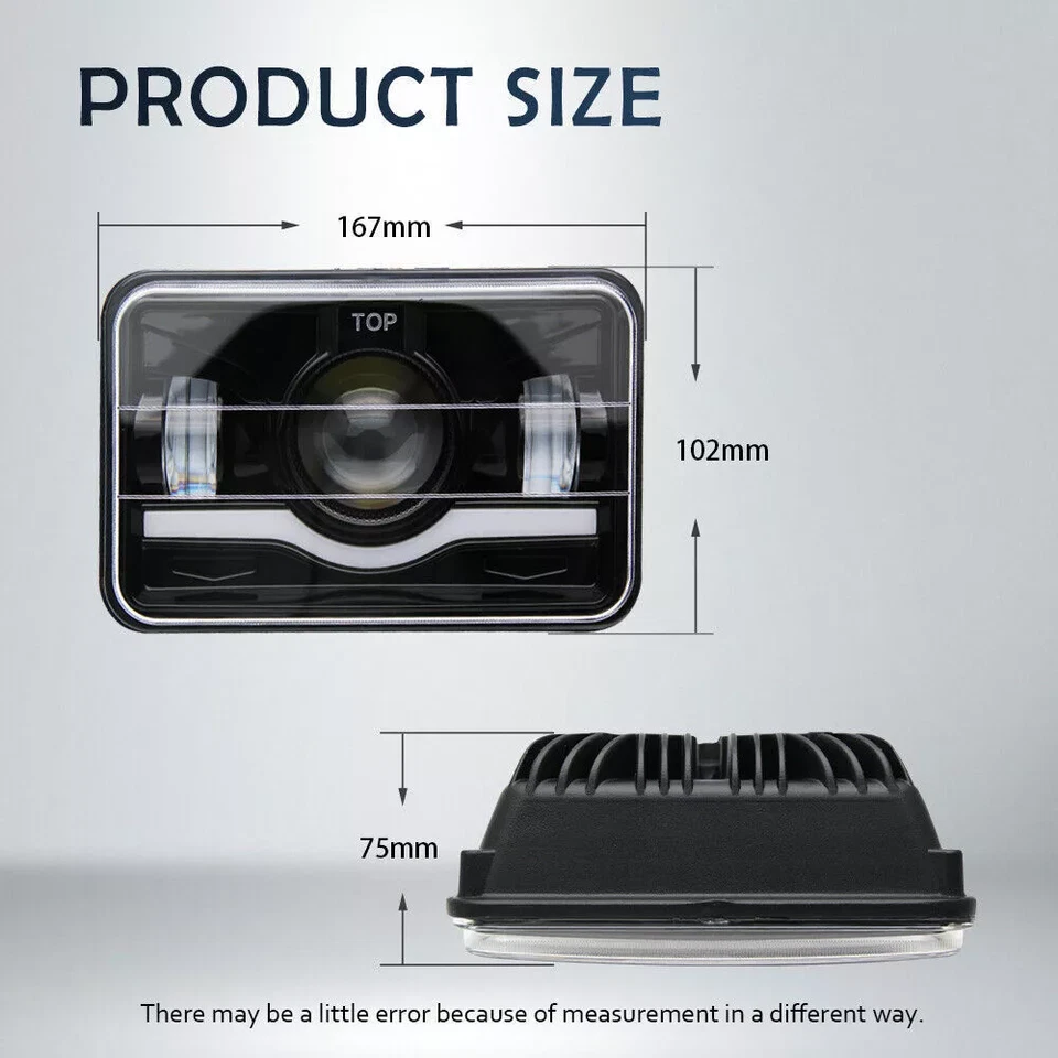 4pc for Chevrolet Kodiak C4500 C5500 4x6" Led Headlights Projector High Low Beam - Image 4 of 4