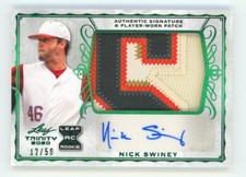 2020 Leaf Trinity #PA-NS1 Nick Swiney Patch Auto #/50