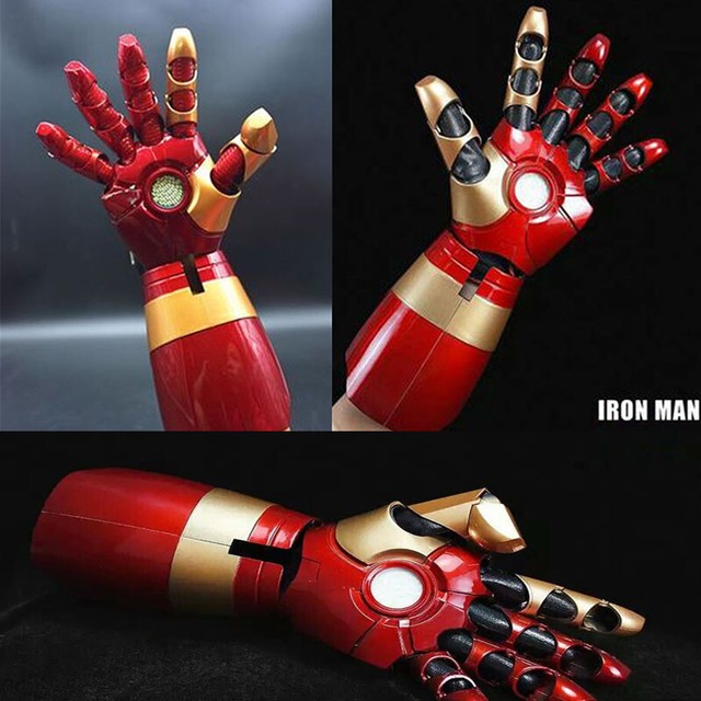 11 Iron Man Adult Wearable Gloves LED Light Arm Gloves MK43 Cosplay