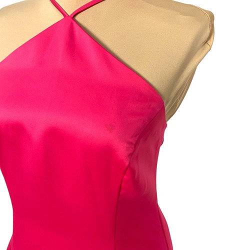 Urban Girl Nites Maxi Dress Gown 9/10 Halter Corset Back Prom Hoco Satin Pink - Picture 8 of 11