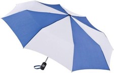 Totes Umbrella Auto Open/ Close 43" Coverage Blue and White - NEW