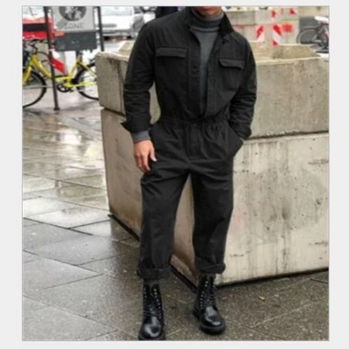 Men‘s Vintage Military Coveralls Romper Slim Fit Work wear Jumpsuit Casual Pants - Bild 11 von 12