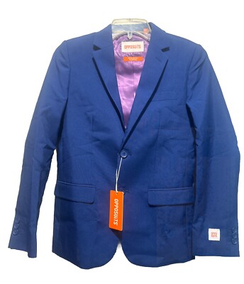 Opposuits BLUE Polyester Jacket W/  Purple Lining Size 14Youth NEW