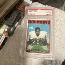 1972 Topps FB Card #240 Larry Little Miami Dolphins HOF ROOKIE RC PSA NM-MT 8. rookie card picture
