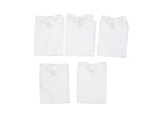 Fruit Of The Loom Shirt Kids Small 6-8 5 Pack White Tagless Cotton Tee