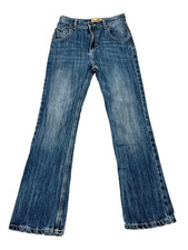 Vintage Wrangler 20X Jeans Girls 26 Blue Denim Cotton Logo Bootcut Leg Western
