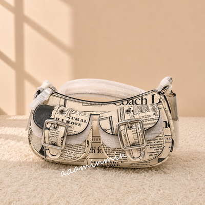 NWT Coach Ashton Shoulder Bag With Newspaper Print CDC12 | eBay