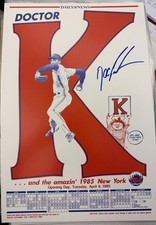 1985 OPENING DAY METS DWIGHT GOODEN  SIGNED DAILY NEWS DR K SCHEDULE POSTER