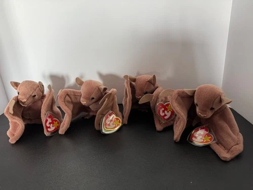 Vintage Ty Beanie Babies Batty the Bat - Set of 4