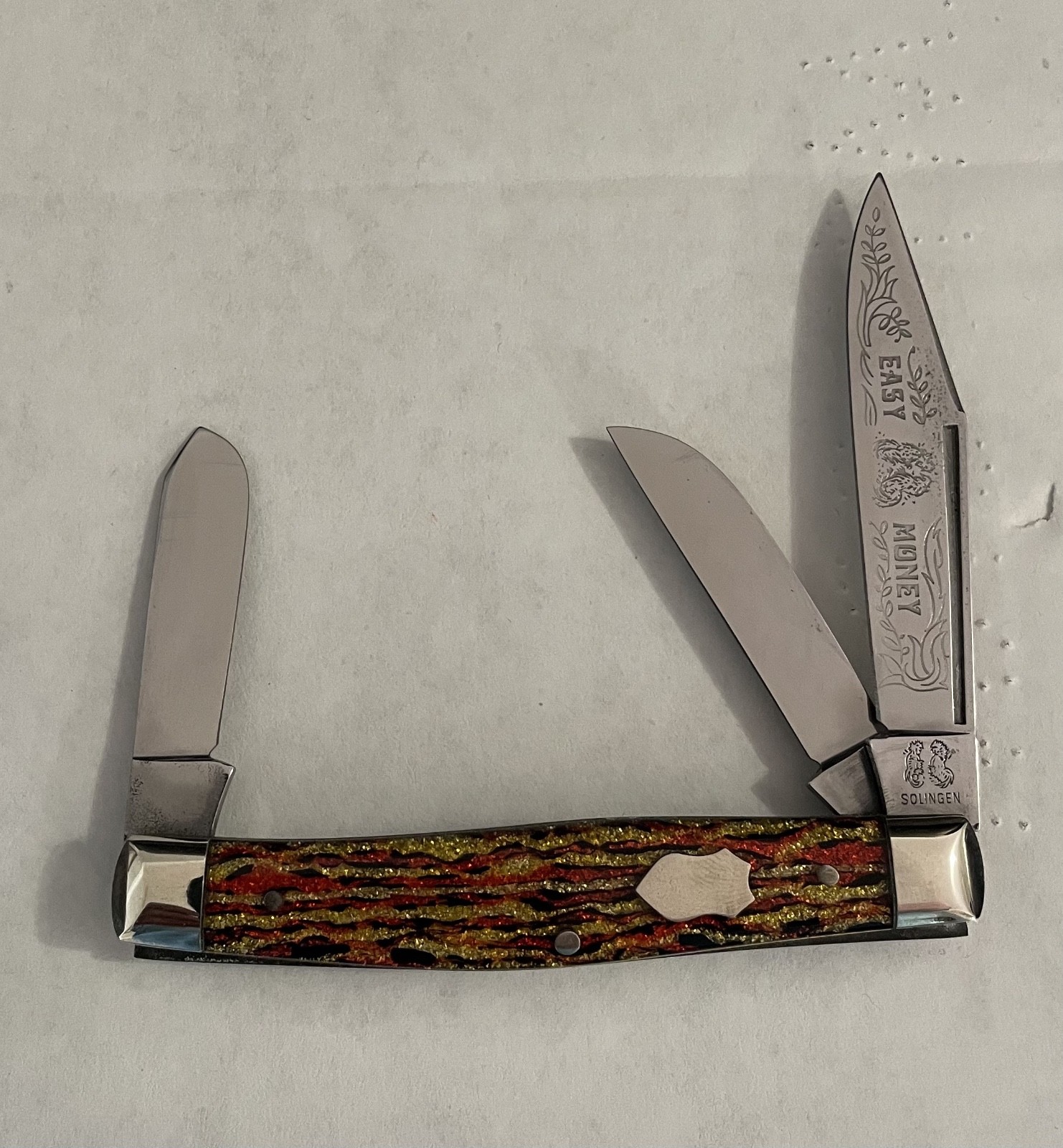 Frank Buster Fight'n Rooster Stockman Pocket Knife Easy Money 1977-82 Unused