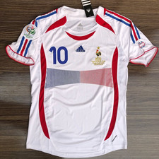 France Zidane 10 World Cup 2006 White Soccer Away Jersey Mens size M