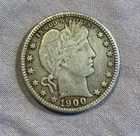 1900-S VG BARBER Quarter, Nice Original Problem Free Coin 90% Silver