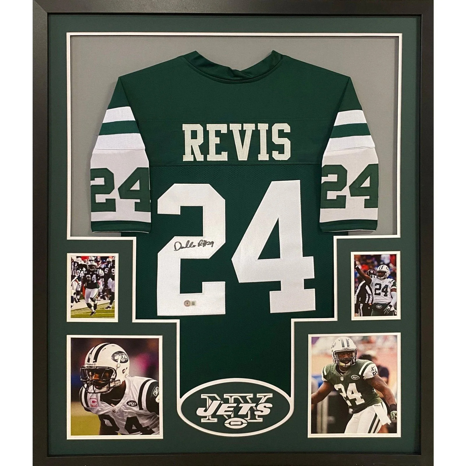 Darrelle Revis Framed Signed New York Jets Jersey Beckett Autographed 