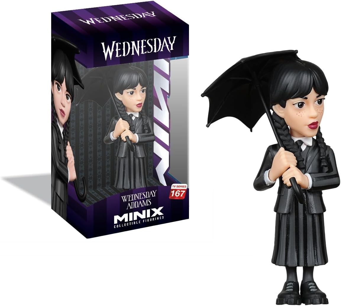 MITTWOCH Wednesday Addams mit Regenschirm Figur 12cm Original MINIX Fernseher 167 5690₽
