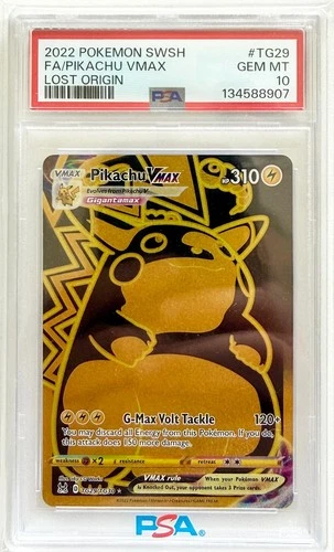 Pokemon Sword & Shield 2022 Lost Origin Pikachu VMAX TG29/TG30 PSA 10 Gem Mint