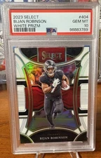 2023 Panini Select - SUITE LEVEL Bijan Robinson #404 White Prizm /35 (RC)