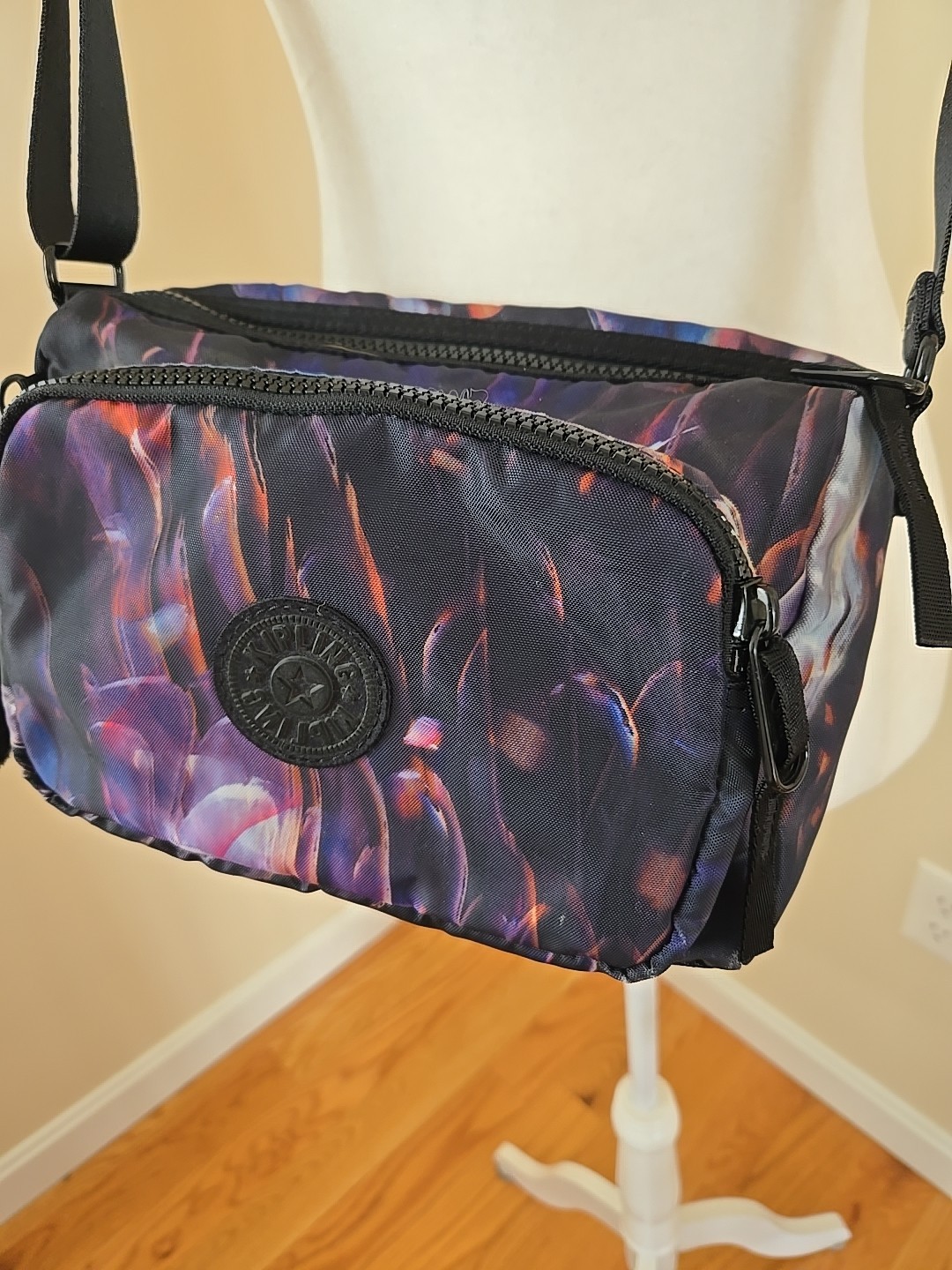 Kipling Nylon Canvas Top Zip Softshell Crossbody … - image 3