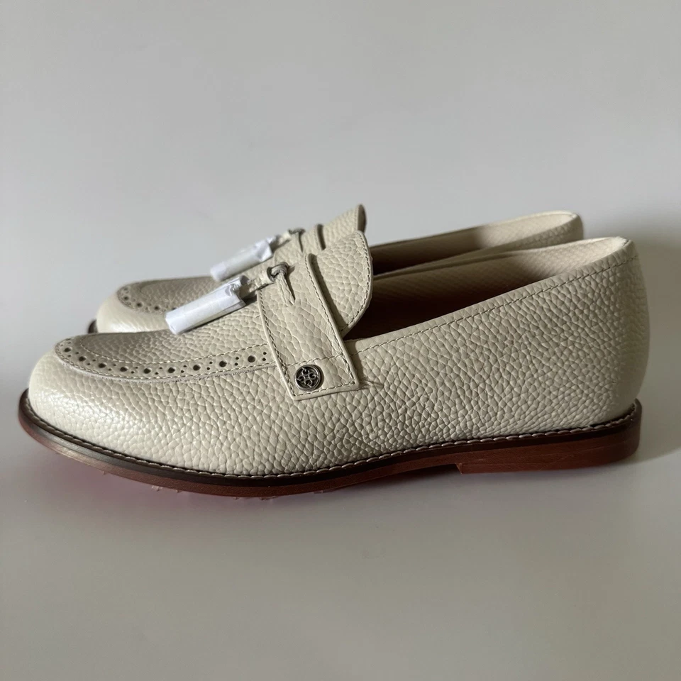 Zapatos de golf G/FORE para mujer 8 borlas brogue Cruiser Gallivanter de cuero de lujo piedra Foto 4 de 4