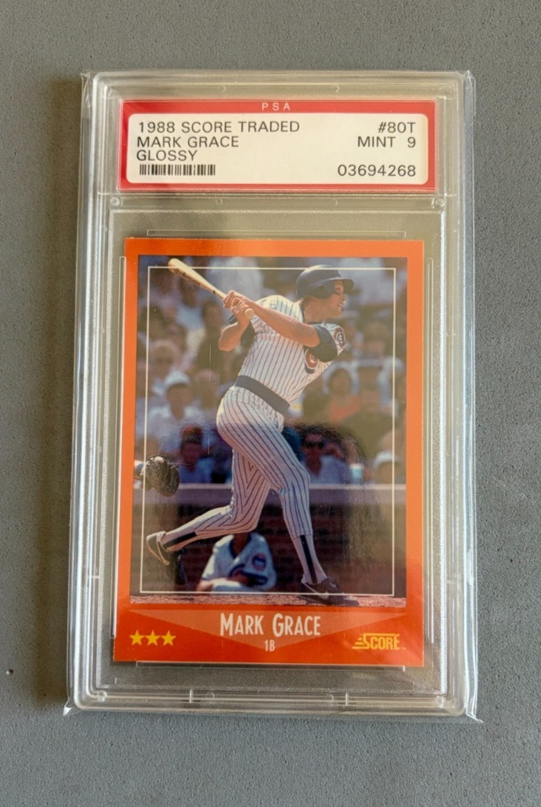 1988 Score Traded Glossy #80T Mark Grace XRC PSA 9 MINT Chicago Cubs