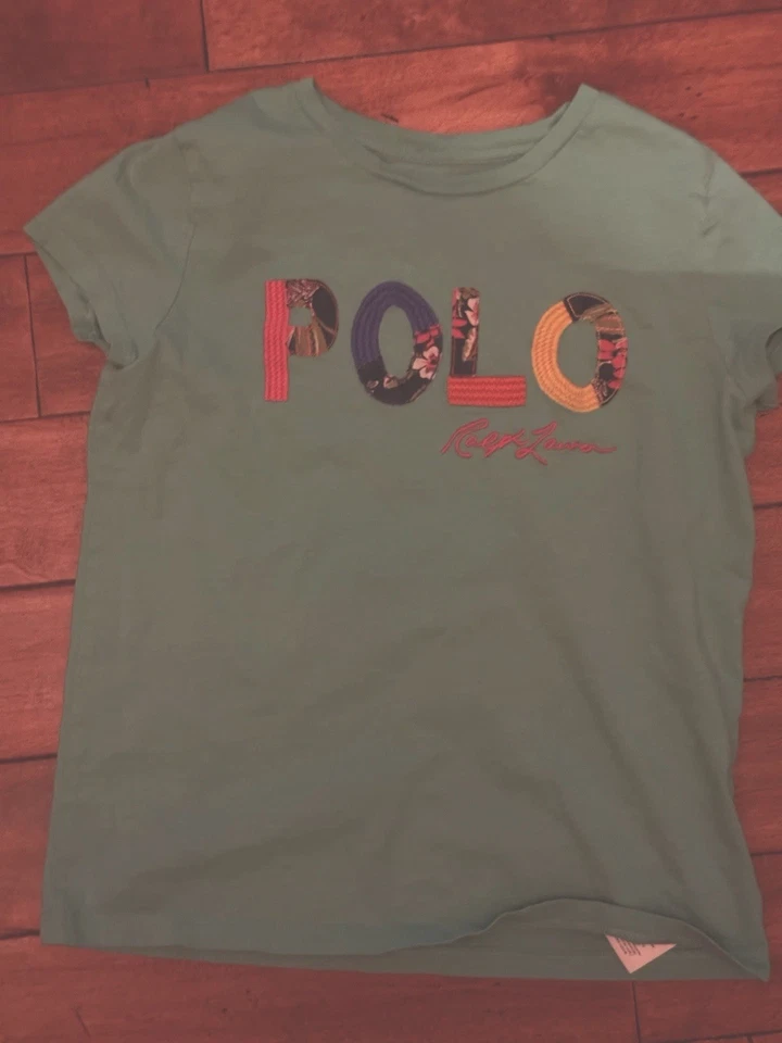 Футболка для девочек Polo Ralph Lauren с логотипом Key West зеленая размер M (8/10) - Изображение 3 из 4