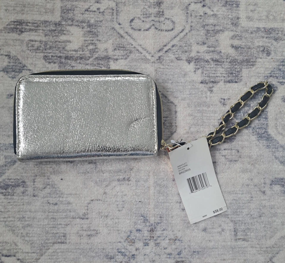 Betsy Johnson Small Wallet/Wristlet. Black, Silver, Gold. NWT - Image 2 of 4