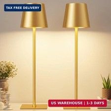 Gold Cordless Rechargeable Table Lamp, 2 Pack Portable Desk Lamp with 5000mAh Ba