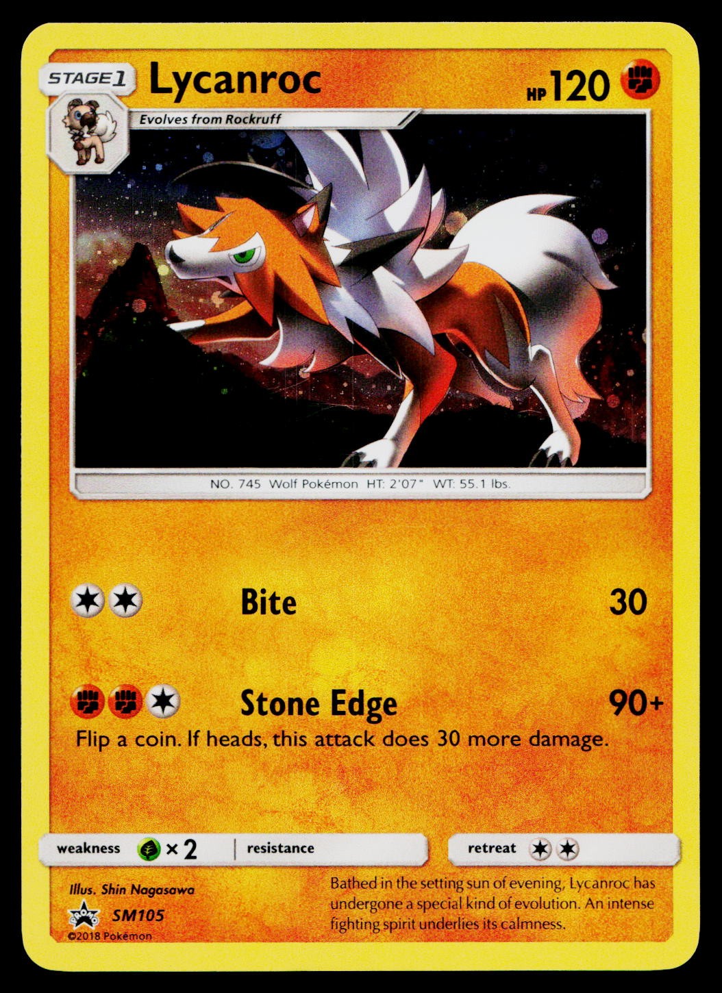 Lycanroc - SM105 Holo Promo Sun & Moon Promo Pokemon
