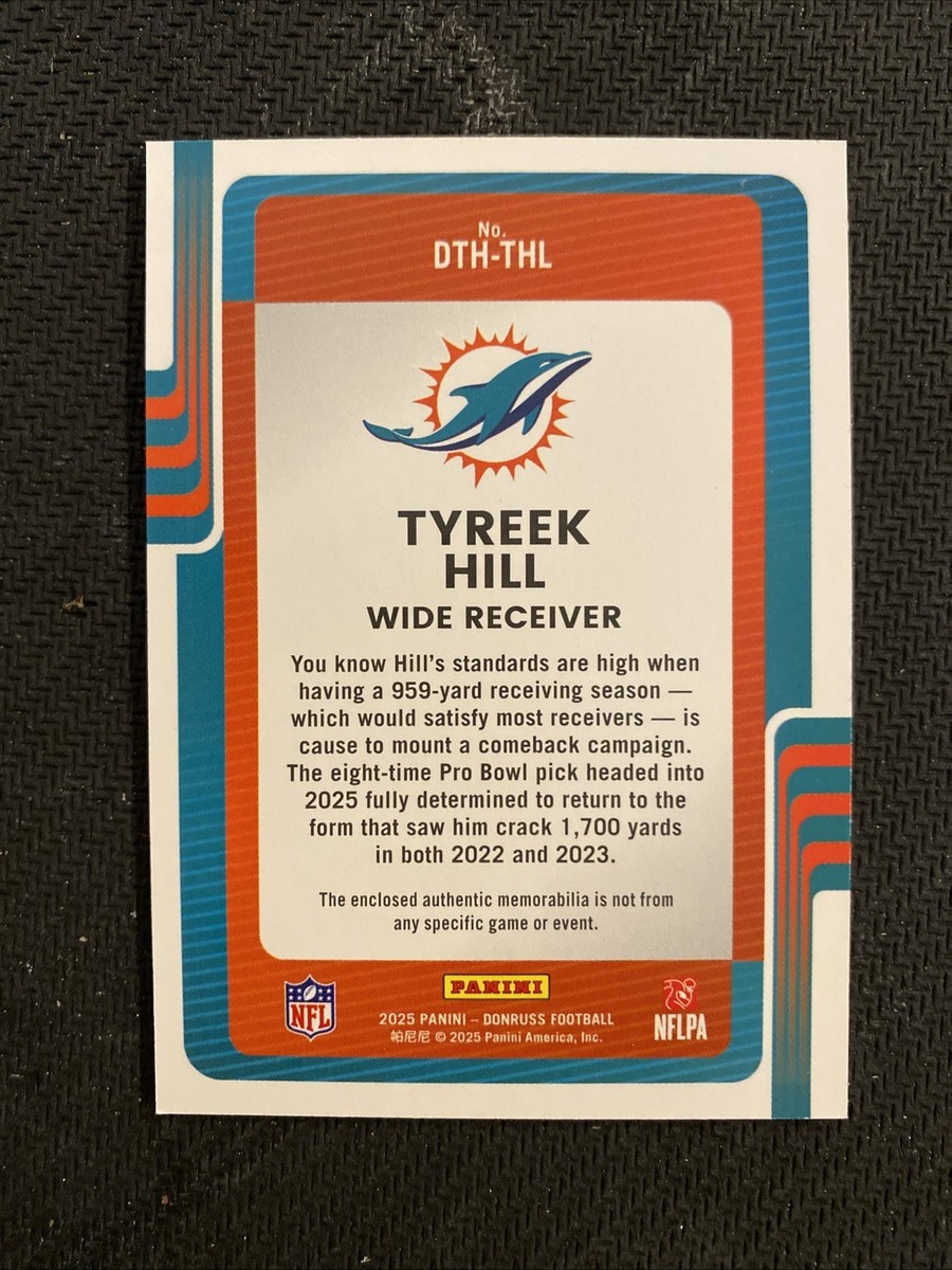 2025 Donruss Threads Tyreek Hill #DTH-THL Miami Dolphins | eBay