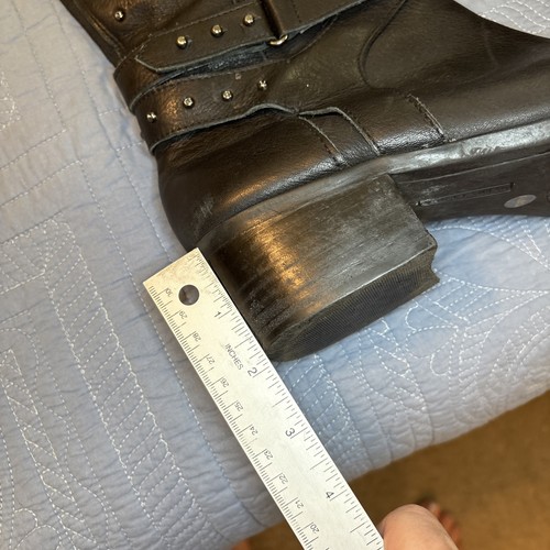Vince Camuto Black Leather Bestant Tall Riding Boots Womens Sz 10 M Over T Knee - Picture 4 of 14