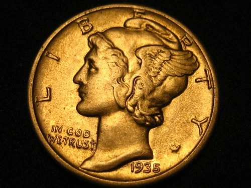 1935-P 90% Silver Mercury Head Dime CHOICE BU      ^^^^^^