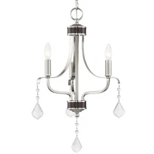 Livex Lighting 40783 Laurel 3 Light 13"W Candle Style Chandelier - Nickel