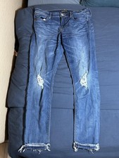 Girls Mid Rise Distressed Ankle Jeans Size 10