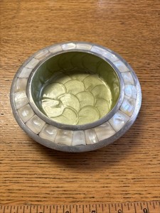 Julia Knight Wine Coaster Mother of Pearl Classic- Kiwi Color - 6”