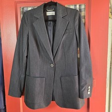 Calvin Klein Women's Classic Black Button Front Long Sleeve Blazer Jacket Size 2