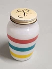 Vintage Anchor Hocking Fire King Colonial Stripe Pepper Shaker 1940-50s
