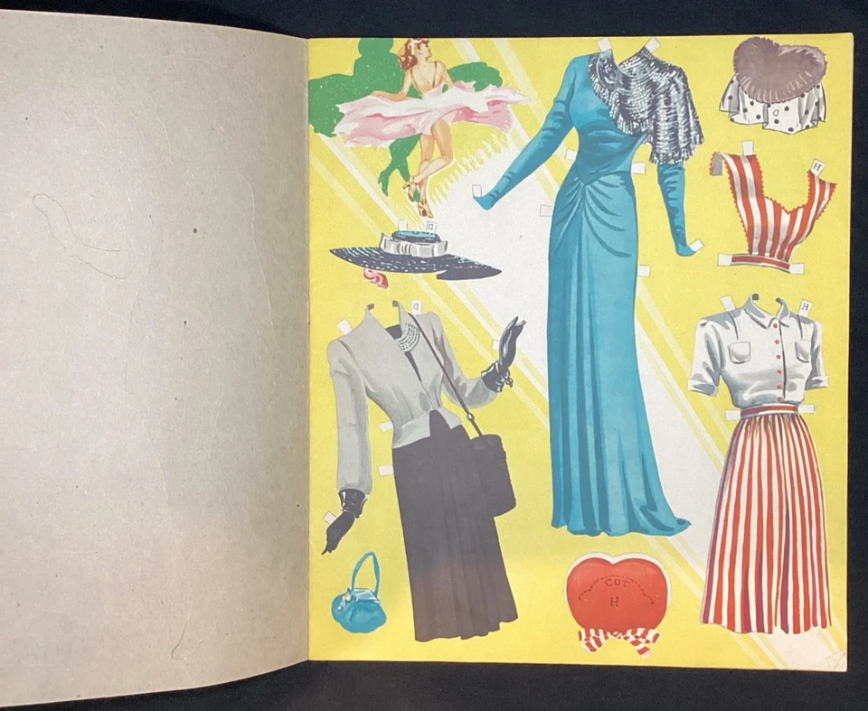 Vtg Lucille Ball Paper Dolls from movie Madame Dubarry Was A Lady 1944 - uncut - Image 2 of 4