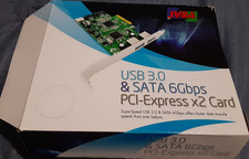 2 Port USB 3.0 and 2 Port SATA III PCIe 2.0 x4 Controller Card loose in box used