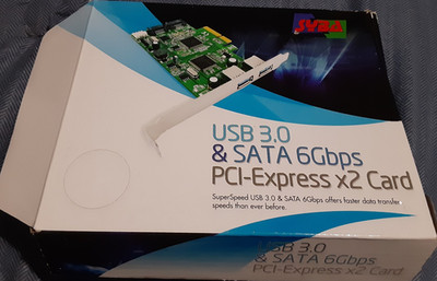 2 Port USB 3.0 and 2 Port SATA III PCIe 2.0 x4 Controller Card loose in box used