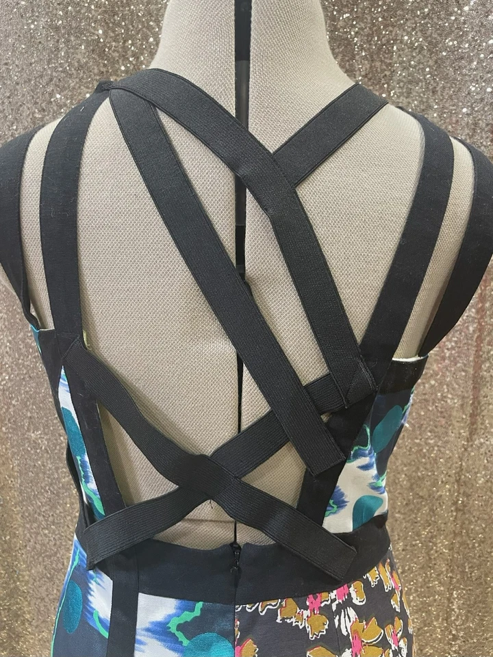 RARE ASOS Black Lauren McCalmont Foil Spot Print Dress Artist Collab UK10/US6 - Image 4 of 4