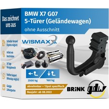 ANHÄNGERKUPPLUNG für BMW X7 G07 ab 22 vert. abnehmbar GDW +13pol E-Satz BRINK