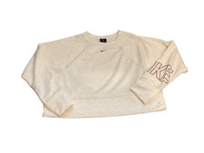 Nike Sweatshirt Top Women s med Fit Cropped Sweatshirt sparkle logo cream