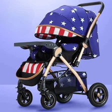 Four-wheel Strollers High Landscape Strollers, Baby Carriage Foldable Stroller