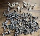 Marx WWII German Plastic Toy Soldiers Vintage Dark To Light Gray Colors Mixed