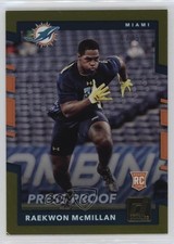 2017 Panini Donruss Rookies Press Proof Gold 7/50 Raekwon McMillan #381 a8x