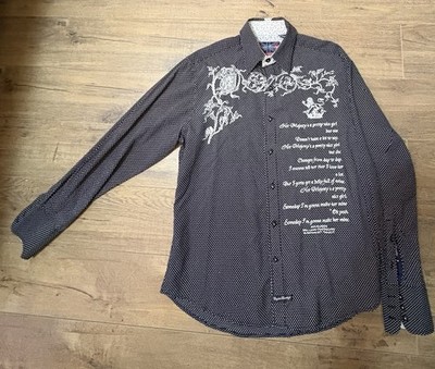 English Laundry English Heroes Beatles Button Down Lyrics Shirt Men Small Black